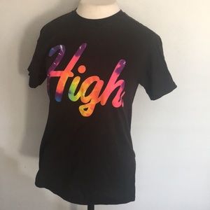 Rainbow tie dye High tee shirt